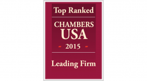 Chambers USA Top Ranked LEADING FIRM 2015